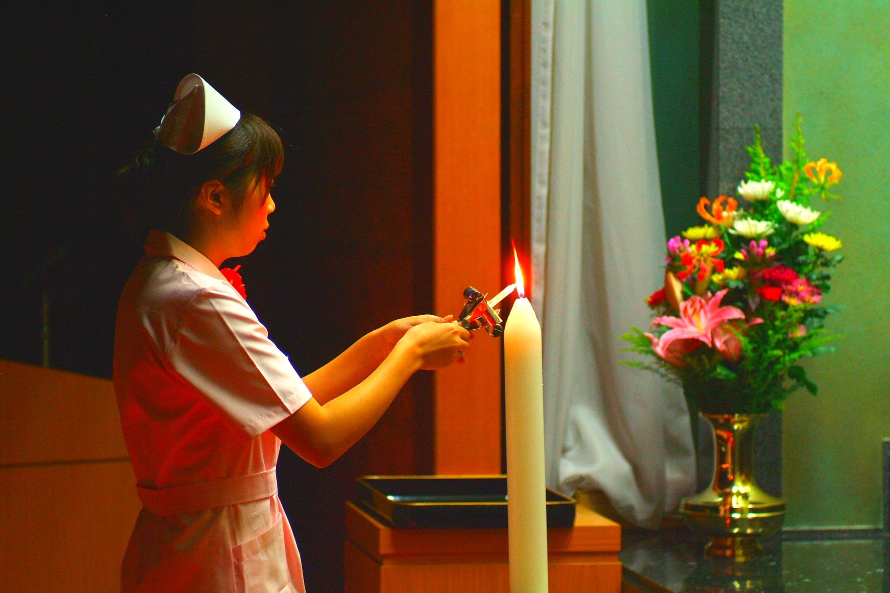 佼成看護専門学校　戴帽式